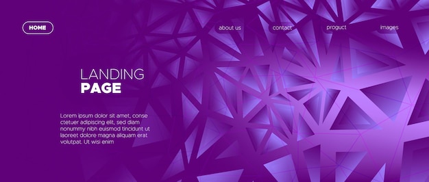 Website banner template gradient triangles abstract geometric