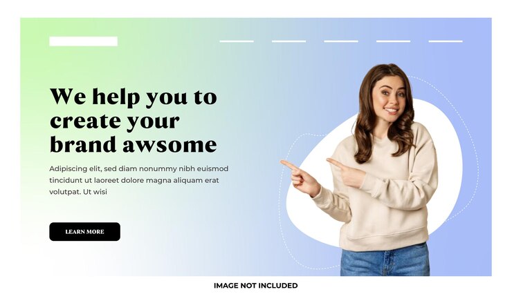 Vector website banner with light tone gradient shade on background