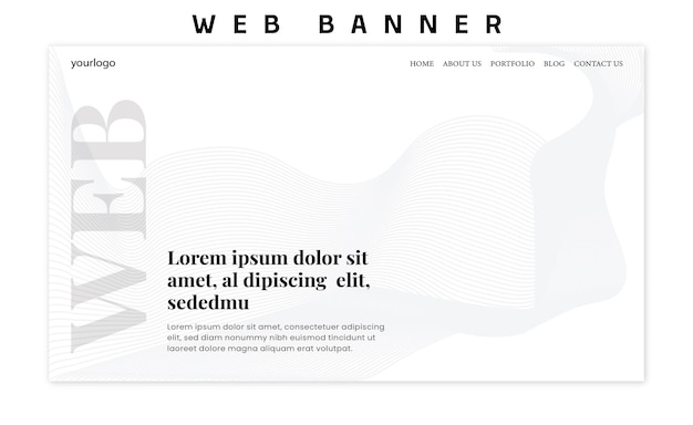 Website banner with waves