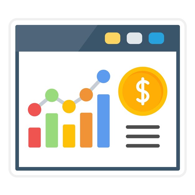 Website Bar Graph icoon vector afbeelding Kan worden gebruikt voor SEO en SEM