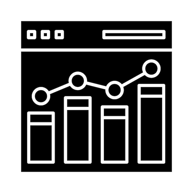 Website Bar Graph Vector Illustratie Stijl