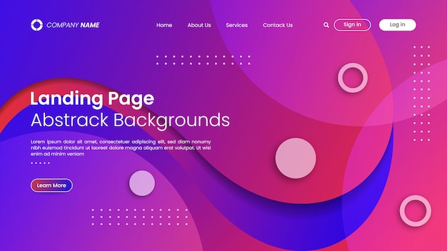 Website-bestemmingspagina-ontwerp met abstracte achtergrond