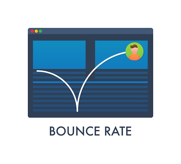 Website Bounce rate exit rate internetmarketing Vector stock illustratie