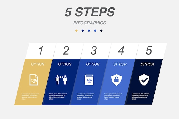 ウェブサイト ブラウザー web クッキー メール リンク アイコン インフォ グラフィック デザイン テンプレート 5 つのステップで創造的な概念