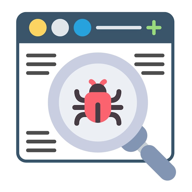 Vettore illustrazione piatta del bug del sito web