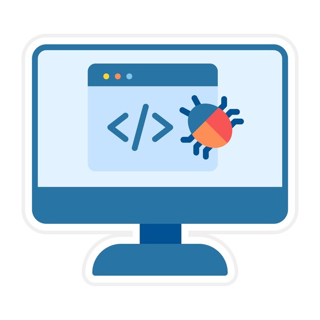ベクトル ウェブサイトのバグアイコンのベクトル画像は,コーディングと開発に使用できます