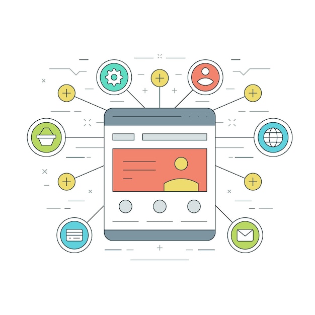 Website Business Vector Flat Design Template