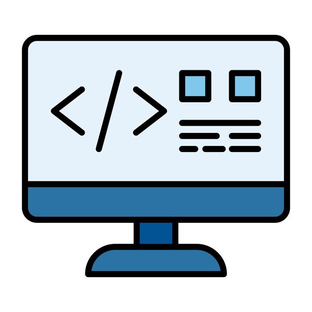 ウェブサイトのコーディング フラットイラスト