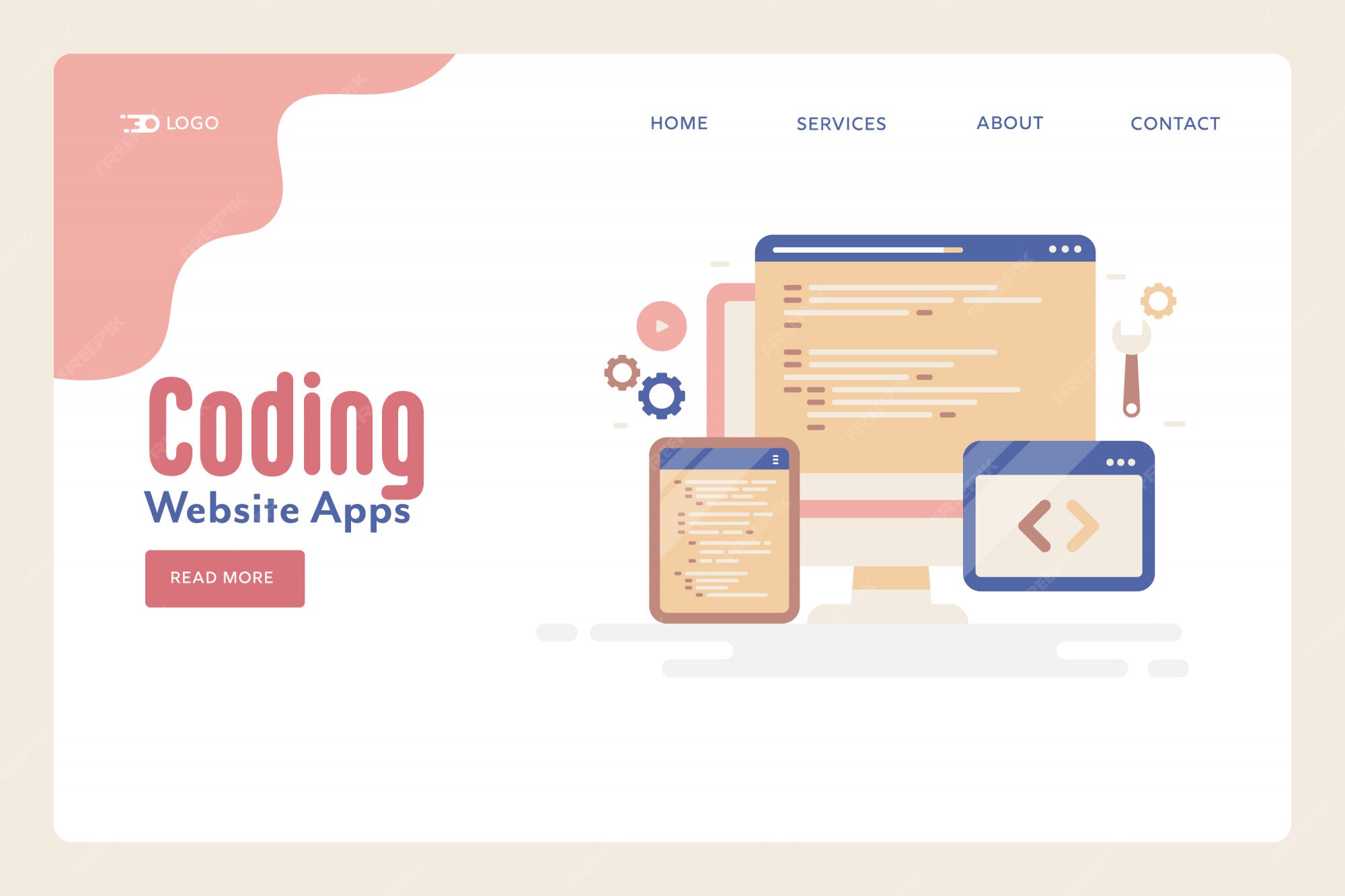 Premium Vector | Website coding programming