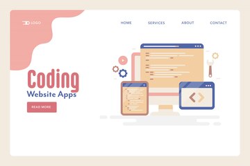 Premium Vector | Website coding programming