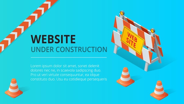 Vector website under construction page background vector illustration. flat isometric style vector illustration.