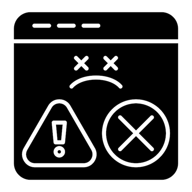 Website Dead Glyph Solid Black Illustration