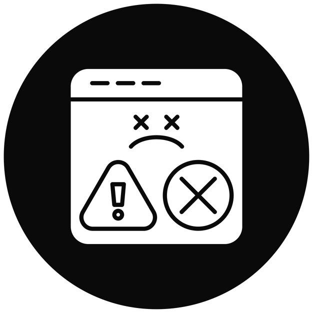 Векторное изображение мертвой иконки сайта может быть использовано для кибербезопасности