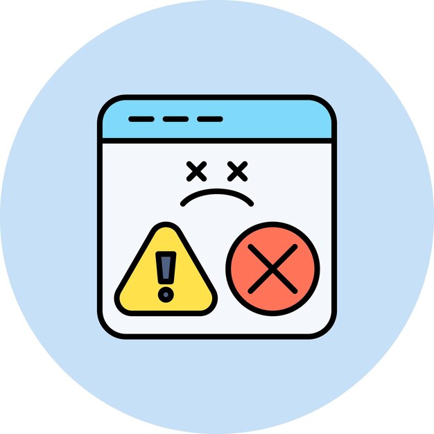 ウェブサイトのデッドアイコンベクトル画像はサイバーセキュリティに使用できます
