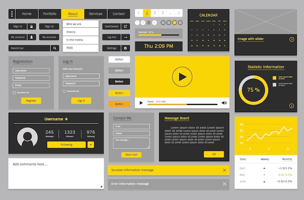 Illustrazione di layout modello di sito web design