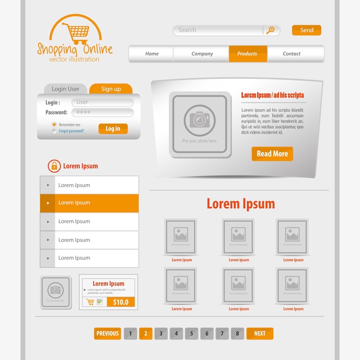 Vector website design template 