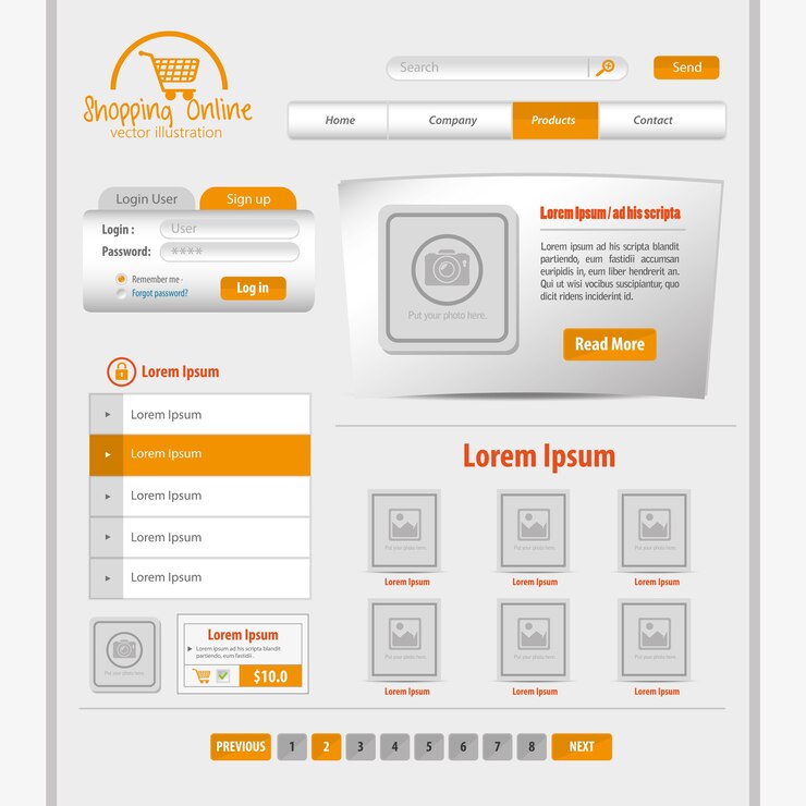 Vector website design template 