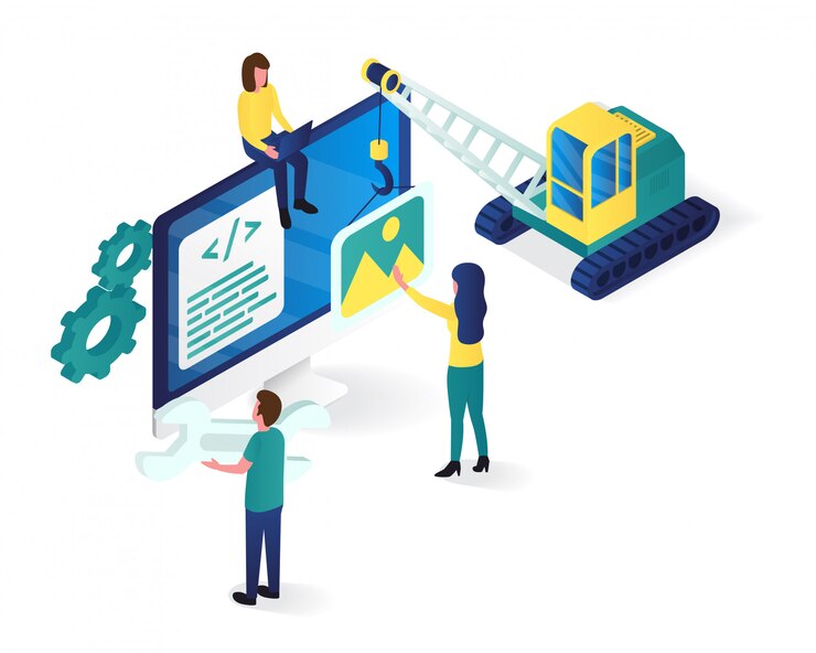 Vector website designning and developement isometric illustration