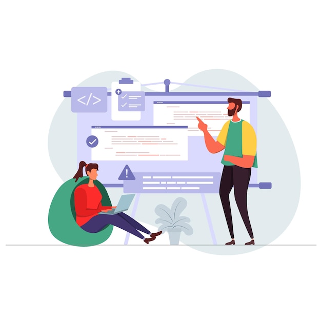 Website Developer Programming Flat  Illustration