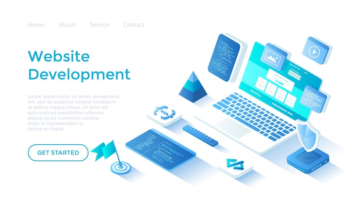 Vector website development programming coding design user experience ux user interface ui website layou