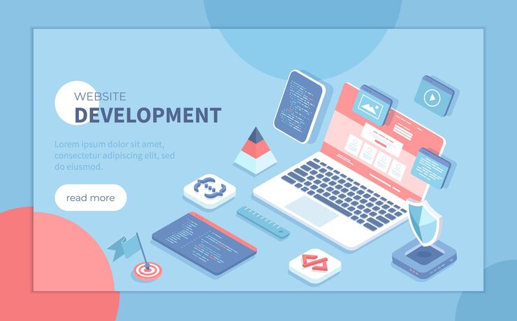 Vector website development programming coding design user experience ux user interface ui website layou