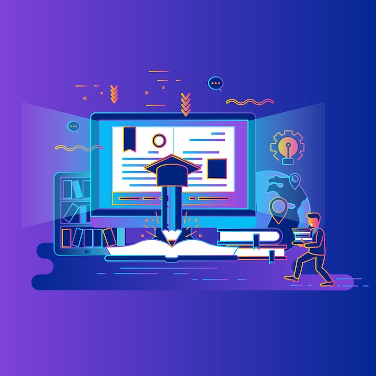 Vector website education vector flat design template