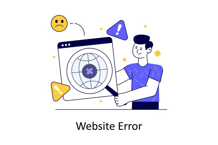 Vector website error flat style design vector illustration stock illustration