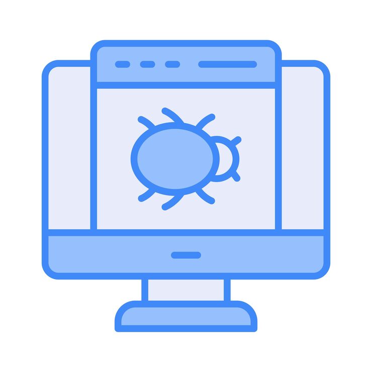 Vector 웹 사이트 시스템 오류 웹 보안 소프트웨어 해킹 컴퓨터 프로그램에서 버그 오류