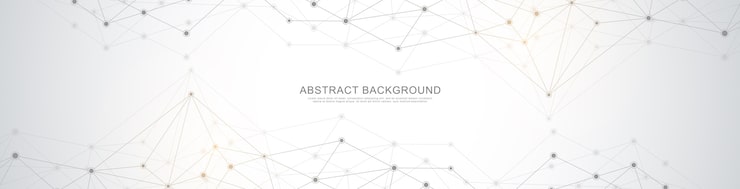 Vector website header or banner design with abstract geometric background and connecting dots and lines. global network connection. digital technology with plexus background and space for your text.