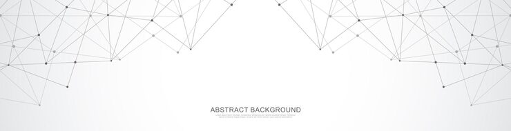 Vector website header or banner design with abstract polygonal background and connecting dots and lines global network connection digital technology with plexus background and space for your text