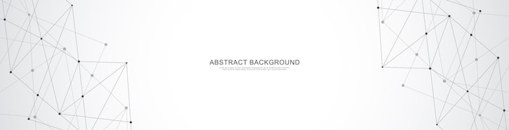 Vector website header or banner design with abstract polygonal background and connecting dots and lines global network connection digital technology with plexus background and space for your text