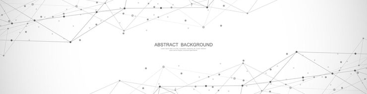Vector website header or banner design with abstract polygonal background and connecting dots and lines global network connection digital technology with plexus background and space for your text