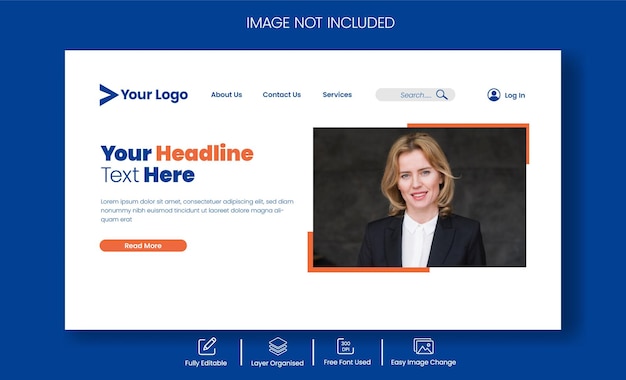 ウェブサイトのヘッダーとランディングページの横のバナーテンプレート - ビジネスマーケティング