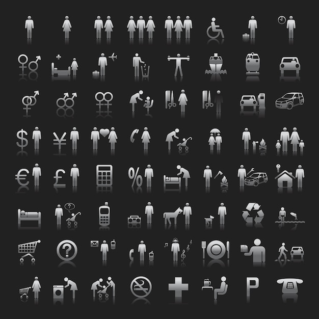 Vector website and internet icons people