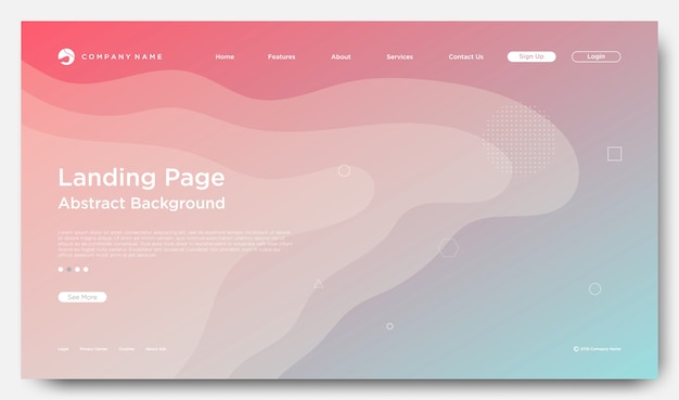 Vector website landing page background, modern abstract style