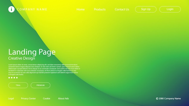 Website Landing Page Background with Vibrant Modern Green Yellow Gradient Color