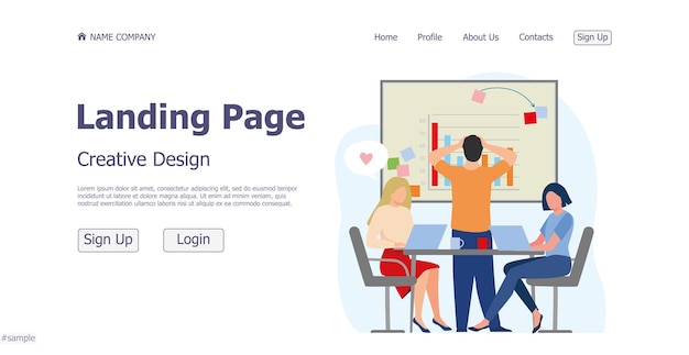 Vector website landing page business concept design concept vector