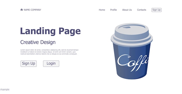 Vector website landing page coffee shop design concept vector