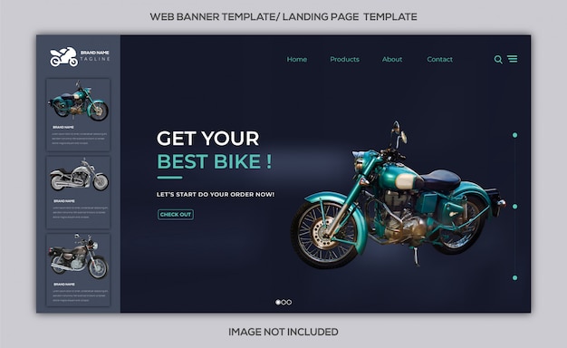 Website or Landing page design template for best bike