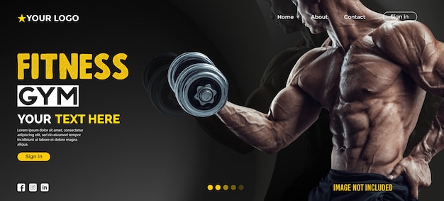 Vector website landing page fitness