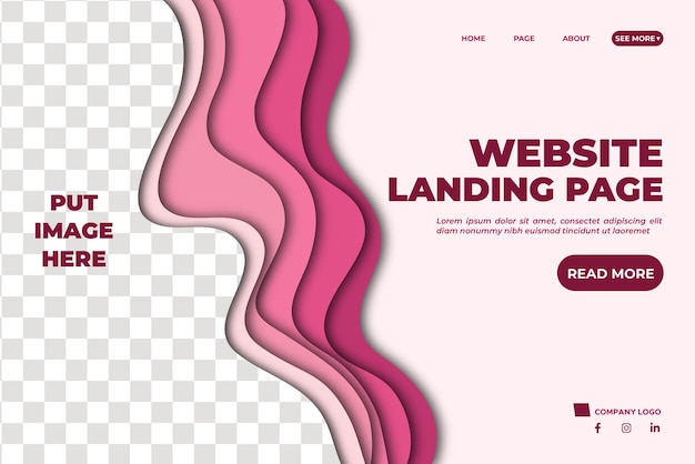 Website Landing Page Pink Background Web Design Template Gradient Banner