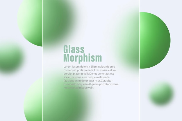 Vector website landing page template in glass morphism style horizontal presentation screen