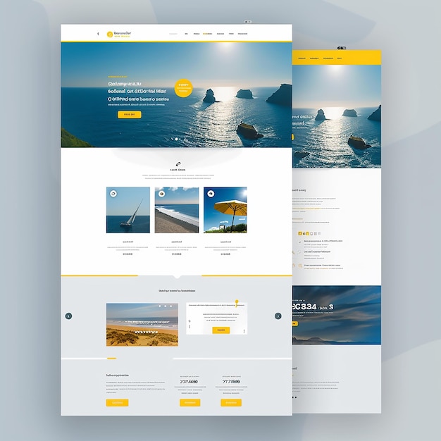 A website landing page template that is modern and minimalist emphasizing the color sunbeam yellow
