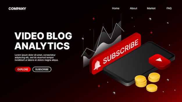 Website Landing Page for Video Blog Analytics