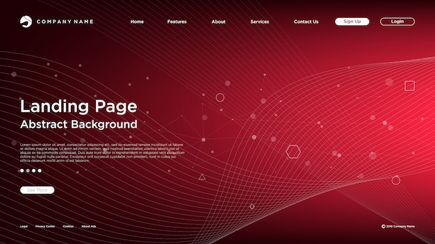 Website landing page, wave, line, gradient, abstract and modern background