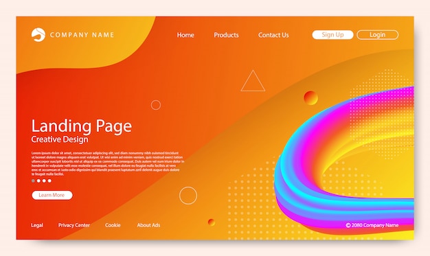 Website landing page