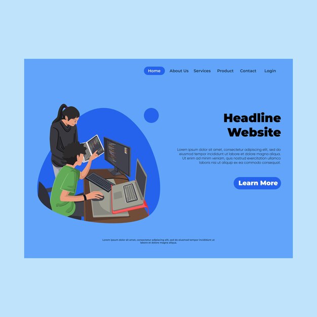 Website landing template design