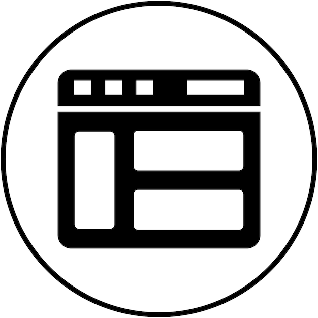 ウェブサイトのレイアウトベクトルアイコンをコンピュータプログラミングのアイコンセットに使用できます