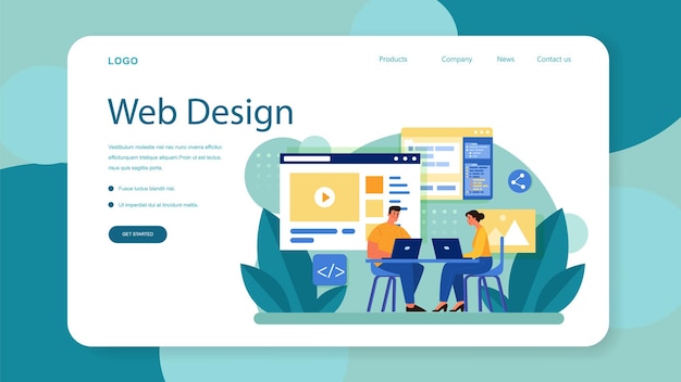 Vector website layout web banner or landing page