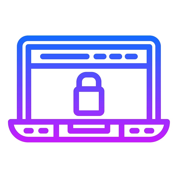 Website Locked Vector Illustration